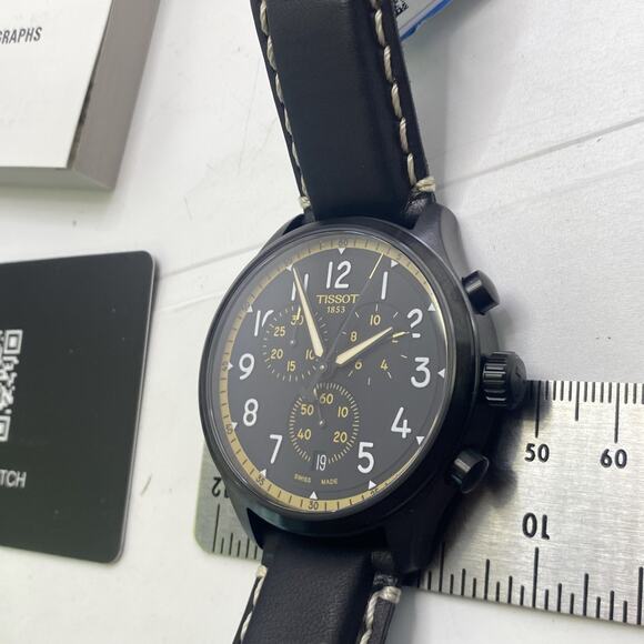 Tissot Mens Chronograph Black Tan Fashion Watch Gift For Man W Box New Battery main image 8